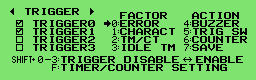 Trigger setup summary display