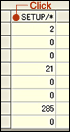 Arranging data - Initial screen