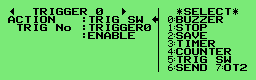 Trigger action setup