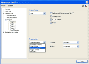 Example pf trigger action settings