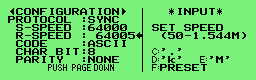 Baud rate setting display