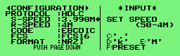 Baud rate setting display